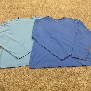 L.l.bean two crew neck three quarter sleeve tee size medium.